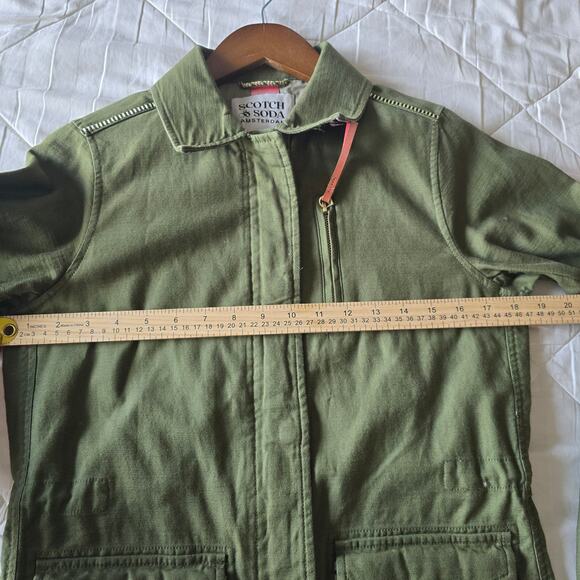Scotch & Soda Utility Jacket Sz S Olive Aztec Patchwork Cotton Canvas Boho Cargo - Picture 10 of 15